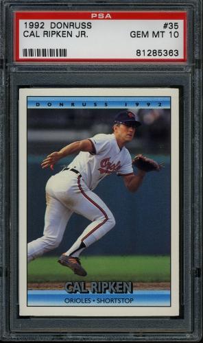 1992 Donruss #35 Cal Ripken [Period after INC] PSA 10 #81285363