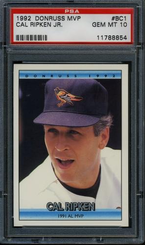 1992 Donruss Bonus Cards #BC1 Cal Ripken MVP [No period after INC] PSA 10 #11788854