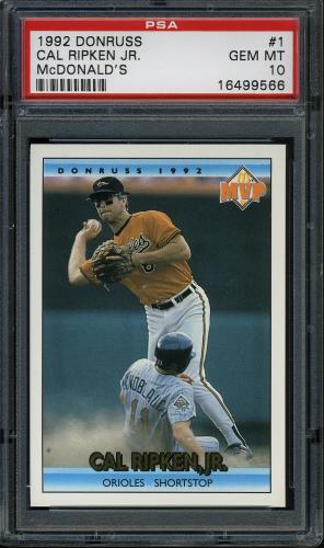 1992 Donruss McDonald's #1 Cal Ripken PSA 10 #16499566