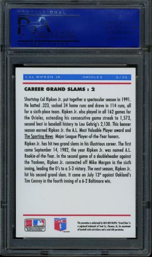 1992 Denny's Holograms #9 Cal Ripken PSA 9 #11788852 - Back