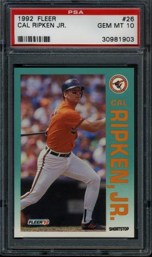 1992 Fleer #026 Cal Ripken [U.S.A no trailing period] PSA 10 #30981903