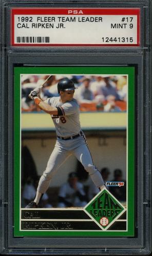 1992 Fleer Team Leaders #17 Cal Ripken PSA 9 #12441315