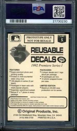 1992 High 5 Prototype #5 Cal Ripken PSA 9 #21730230 - Back