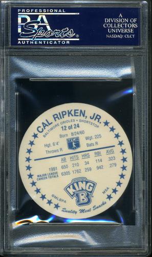 1992 King-B Discs #12 Cal Ripken PSA 10 #24349507 - Back