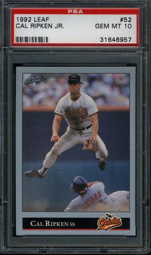 1992 Leaf #052 Cal Ripken [Period after INC] PSA 10 #31646957
