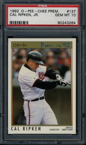 1992 O-Pee-Chee Premier #137 Cal Ripken PSA 10 #90243264