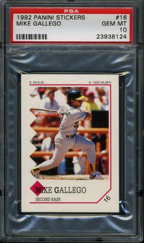 1992 Panini Stickers #016 Mike Gallego / Cal Ripken, Jr. Guessing Game #7 PSA 10 #23938124