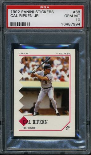 1992 Panini Stickers #068 Cal Ripken PSA 10 #16487994
