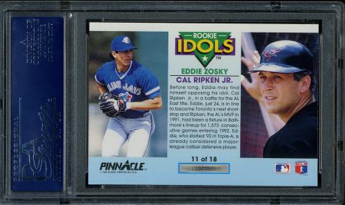 1992 Pinnacle Rookie Idols #11 C.Ripken/E.Zosky PSA 10 #18309070 - Back