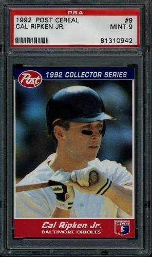 1992 Post #9 Cal Ripken PSA 9 #81310942