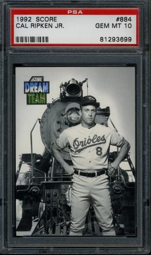 1992 Score #884 Cal Ripken DT [Copyright info below card number] PSA 10 #81293699