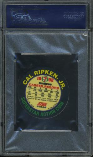 1992 Seven-Eleven Coins #9 Cal Ripken PSA 10 #20933890 - Back