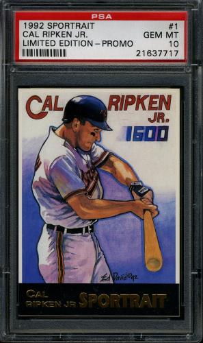1992 Sportrait Limited Edition Promo #1 Cal Ripken, Jr. PSA 10 #21637717