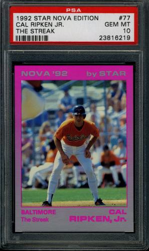 1992 Star Nova Edition #77 Cal Ripken Jr. PSA 10 #23816219