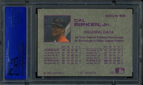 1992 Star Nova Edition #79 Cal Ripken Jr. PSA 10 #30980077 - Back