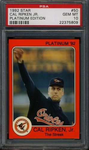 1992 Star Platinum Edition #50 Cal Ripken Jr. PSA 10 #22375809