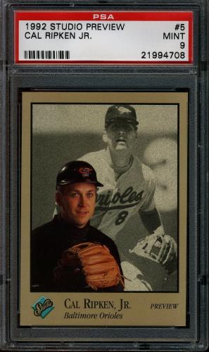 1992 Studio Previews #5 Cal Ripken PSA 9 #21994708