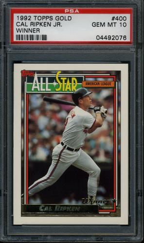 1992 Topps Gold Winners #400 Cal Ripken AS PSA 10 #04492076