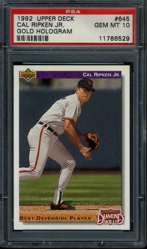 1992 Upper Deck Gold Hologram #645 Cal Ripken DS PSA 10 #11786529