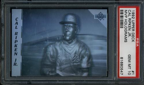 1992 Upper Deck Team MVP Holograms #01 Cal Ripken MVP-AL Checklist PSA 10 #81680547