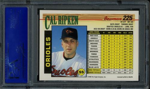 1993 Bowman #225 Cal Ripken PSA 10 #81397261 - Back