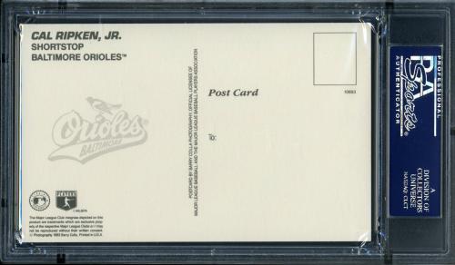 1993 Barry Colla Postcards Ripken Jr. Cal Ripken Jr.-(Batting Orange Jersey) PSA 10 #22137136 - Back
