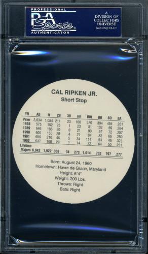 1993 Cadaco Discs #46 Cal Ripken PSA 9 #22137129 - Back