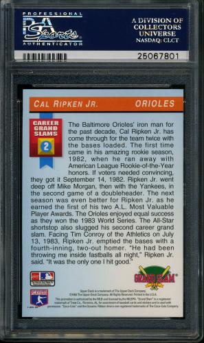 1993 Denny's Holograms #16 Cal Ripken PSA 9 #25067801 - Back