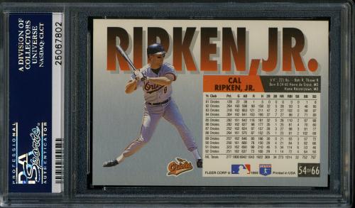 1993 Fleer Fruit of the Loom #54 Cal Ripken PSA 10 #25067802 - Back