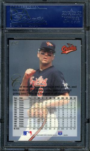 1993 Flair #157 Cal Ripken PSA 10 #16753730 - Back