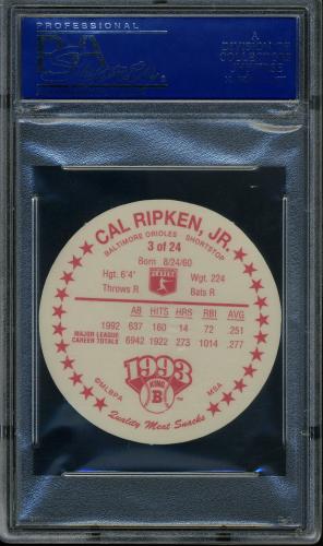 1993 King-B Discs #3 Cal Ripken PSA 10 #40501877 - Back