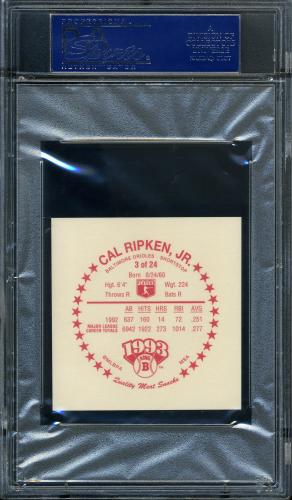 1993 King-B Discs - Square Proof #3 Cal Ripken PSA 10 #17374822 - Back