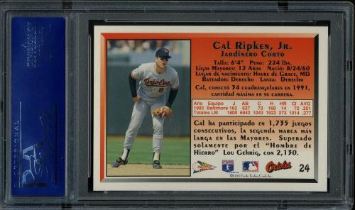 1993 Pacific Spanish #24 Cal Ripken PSA 10 #15538131 - Back