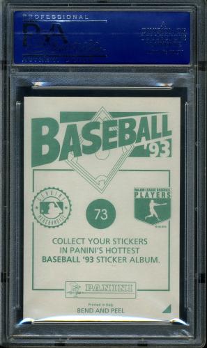 1993 Panini Stickers #73 Cal Ripken PSA 10 #14496526 - Back