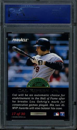 1993 Pinnacle Cooperstown #17 Cal Ripken PSA 10 #31827146 - Back