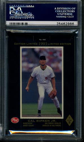 1993 Post Canadian #7 Cal Ripken PSA 10 #25462986 - Back