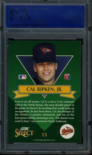 1993 Select Chase Stars #15 Cal Ripken PSA 10 #14671696 - Back