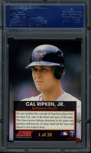 1993 Score Franchise #1 Cal Ripken PSA 10 #16499562 - Back