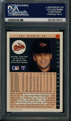 1993 Score Promos #6 Cal Ripken, Jr. PSA 10 #25067803 - Back