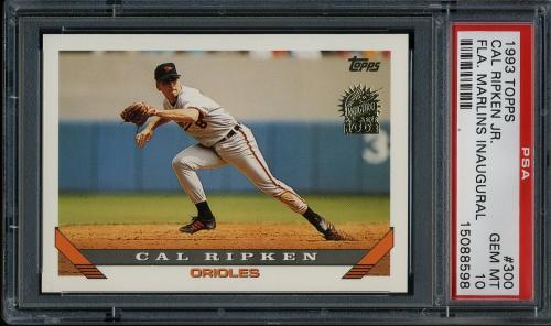 1993 Topps Inaugural Marlins #300 Cal Ripken PSA 10 #15088598
