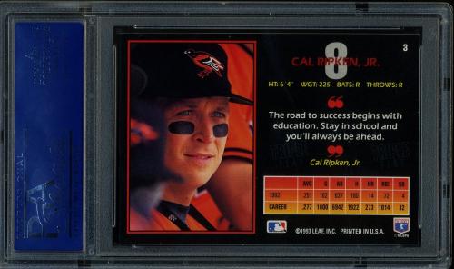 1993 Triple Play #3 Cal Ripken PSA 10 #15597327 - Back