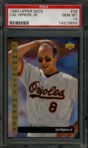 1993 Upper Deck #036 Cal Ripken CH PSA 10 #14215800