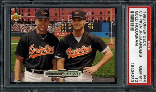 1993 Upper Deck Gold Hologram #044 C.Ripken/B.Anderson PSA 10 #19436233