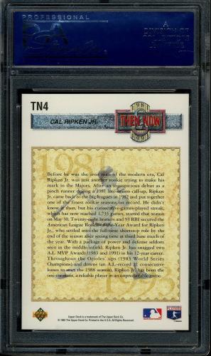 1993 Upper Deck Then And Now #TN4 Cal Ripken PSA 10 #17965449 - Back