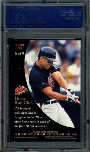1994 Burger King Ripken #6 Cal Ripken-Home Run Club PSA 10 #19393545 - Back