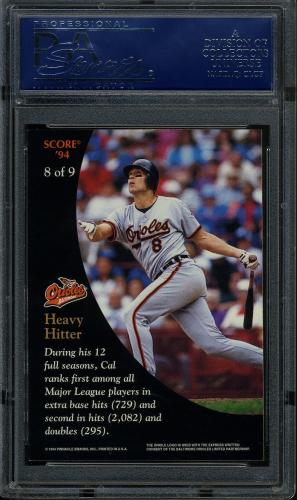 1994 Burger King Ripken #8 Cal Ripken-Heavy Hitter PSA 10 #17772501 - Back