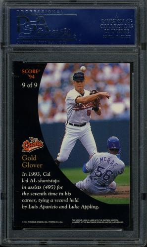 1994 Burger King Ripken #9 Cal Ripken-Gold Glover PSA 10 #17772500 - Back