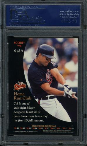 1994 Burger King Ripken Gold #6 Cal Ripken-Home Run Club PSA 10 #17772510 - Back