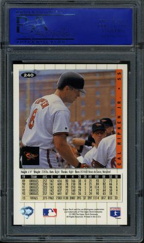 1994 Collector's Choice #240 Cal Ripken PSA 10 #11788958 - Back