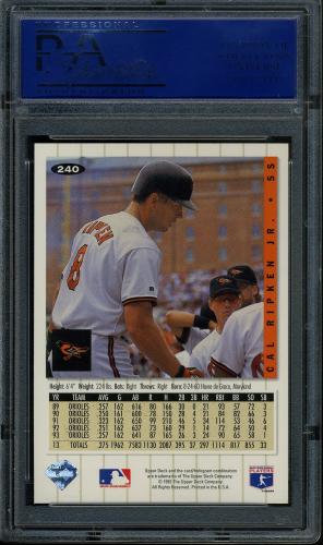 1994 Collector's Choice Silver Signature #240 Cal Ripken PSA 10 #81766035 - Back